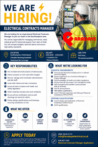 We Are Hiring! Electrical Contracts Manager